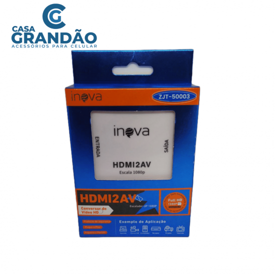 Adaptador Conversor de Vídeo HD 1080P HDMI para RCA AV CVSB Conversor INOVA HDMI2AV