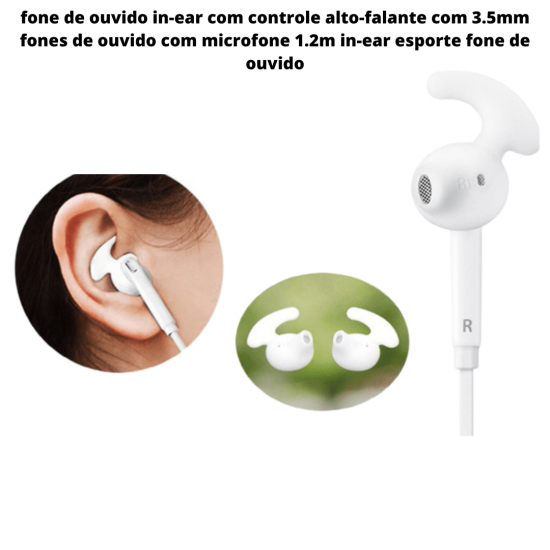 Fone De Ouvido com fio Estéreo Para celular Conector P2 cor branco E preto