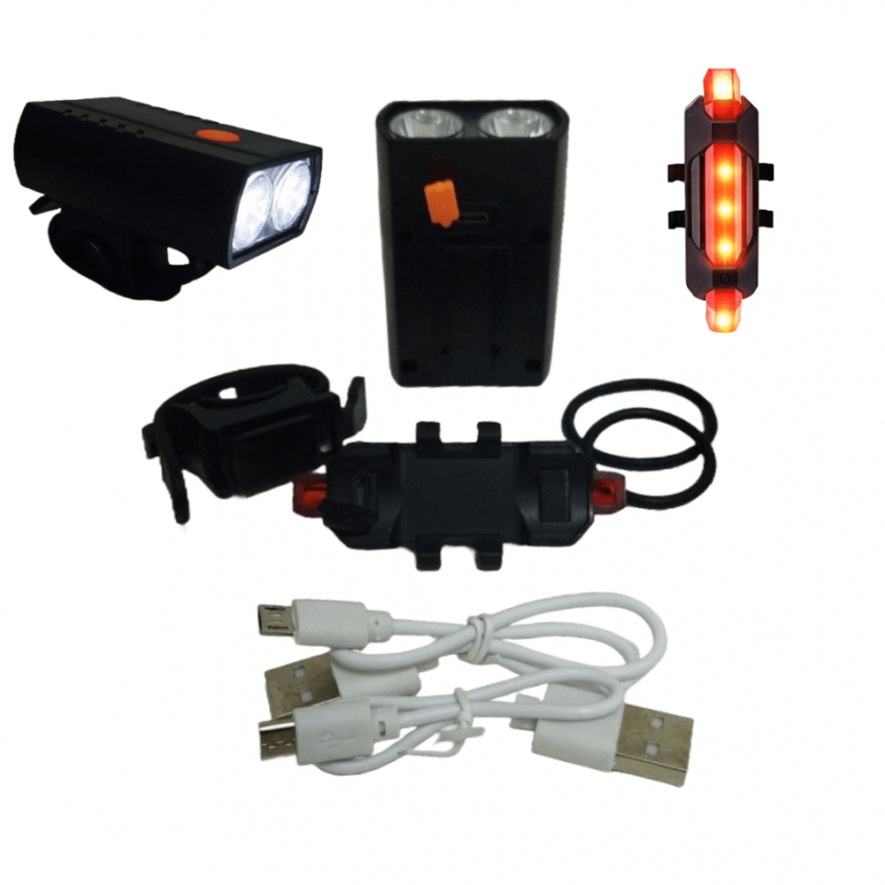 Kit Lanterna E Farol Bicicleta Bike Luz Ultra Led A Resistente A Gua