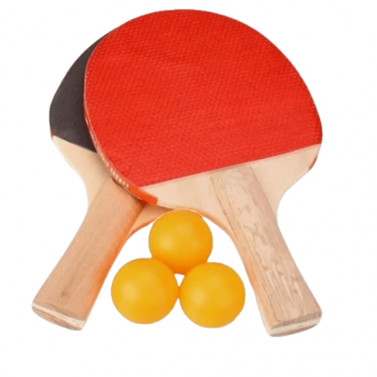 KIT Ping Pong Tênis de Mesa C/ 2 Raquetes Anatômicas, 3 Bolas, 1 Rede e 2 Suportes