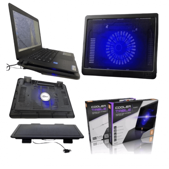 Suporte Notebook Cooler Led Base Com Ventilação Apoio Usb MBTECH